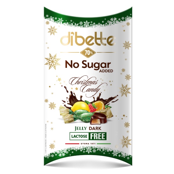 DIBETTE NAS Mixed fruit flavour jelly candy dipped in dark chocolate with sweeteners 220g