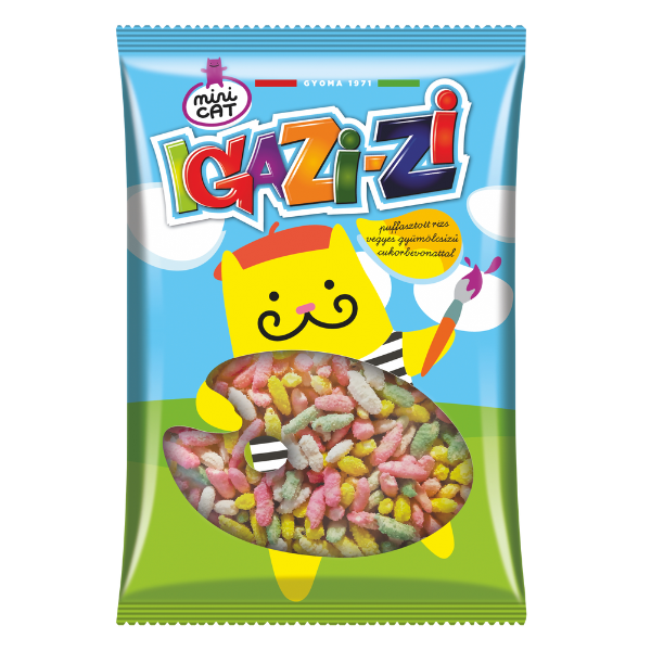 |IGAZI-ZI puffasztott rizs vegyes gyümöcs cukorbevonattal||